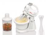 Esta preciosa multifunci�n, �ntegramente blanca, es una verdadera aliada de la cocina, ya que combina 4 funciones en un �nico producto. Se convierte en licuadora manual + picadora + batidora con bowl giratorio y esp�tula mezcladora y tambi�n en batidora y amasadora manual. Una compa�era ideal para preparar y disfrutar de los m�s ricos platos caseros.