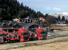 Scania y Vía Cargo trans­por­ta­ron las nuevas máquinas pisa-nie­ves de Catedral Alta Patagon ia